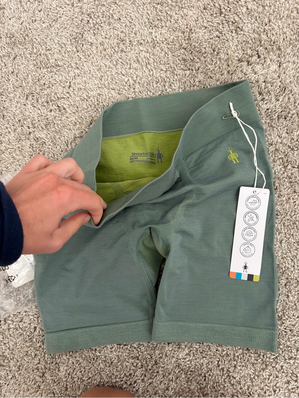 Smartwool Men’s Sage Green Merino Wool Athletic Briefs